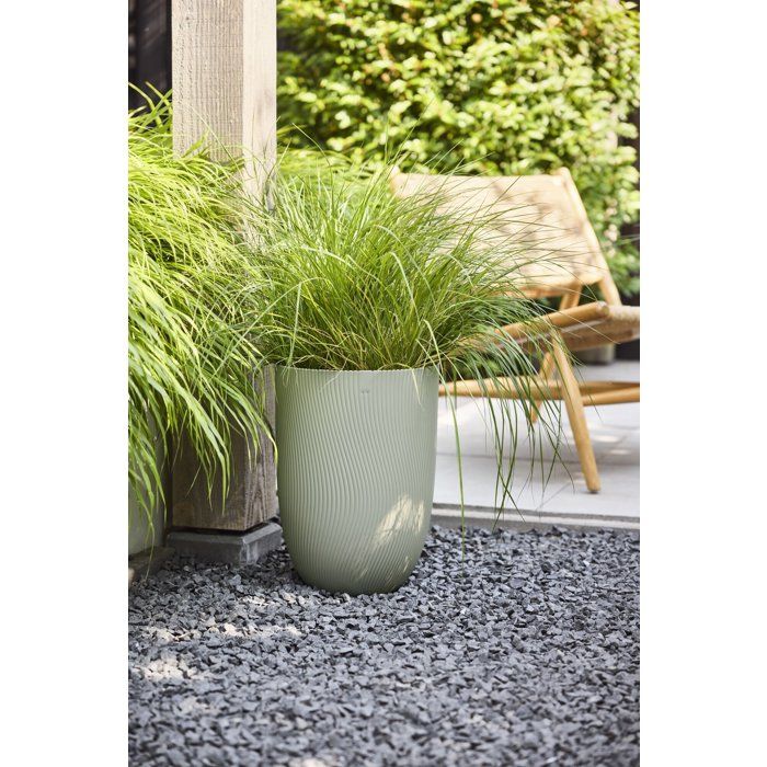 Pot de fleur haut - ELHO - Sereh Haut 30 - 22 L - L 30 x B 29.5 x H 41 cm - Vert- Balcon/intérieur/extérieur
