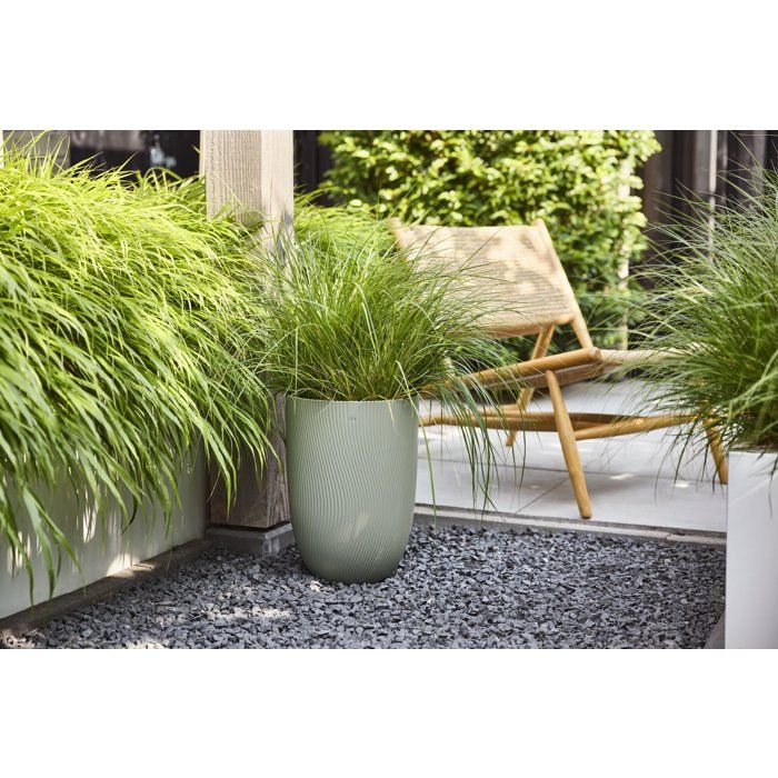 Pot de fleur haut - ELHO - Sereh Haut 30 - 22 L - L 30 x B 29.5 x H 41 cm - Vert- Balcon/intérieur/extérieur