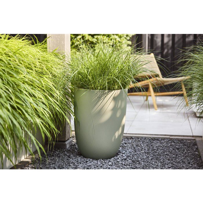 Pot de fleur haut - ELHO - Sereh Haut 40 - 50 L - Ø 39 x H 53 cm - Vert - Balcon/intérieur/extérieur