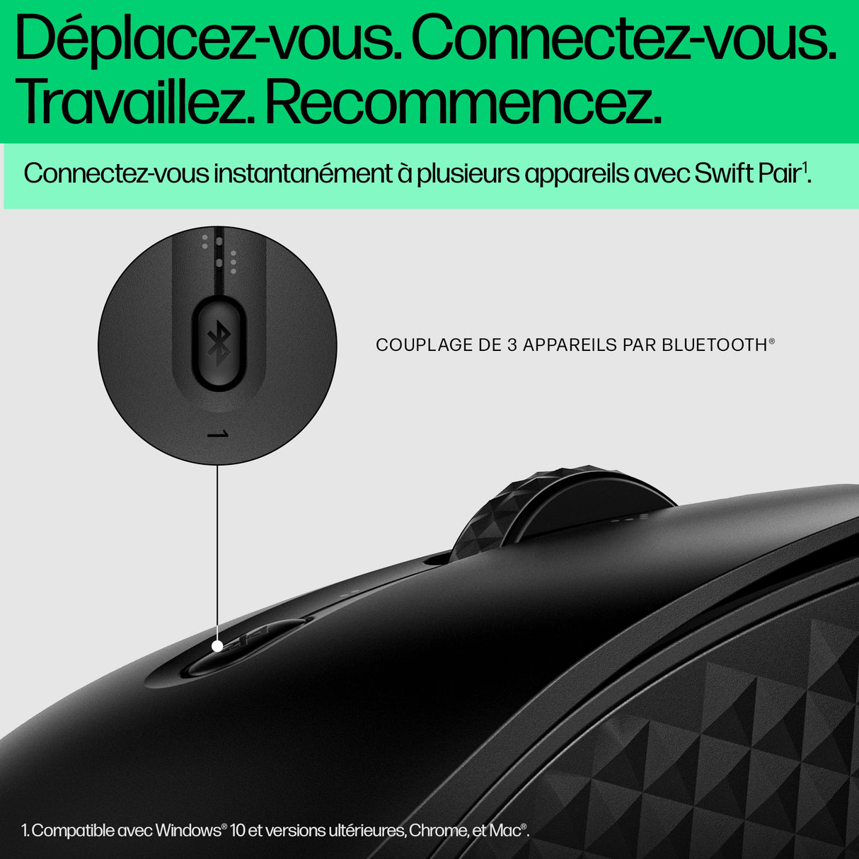 Souris sans fil Bluetooth Programmable HP 420 (Noir)