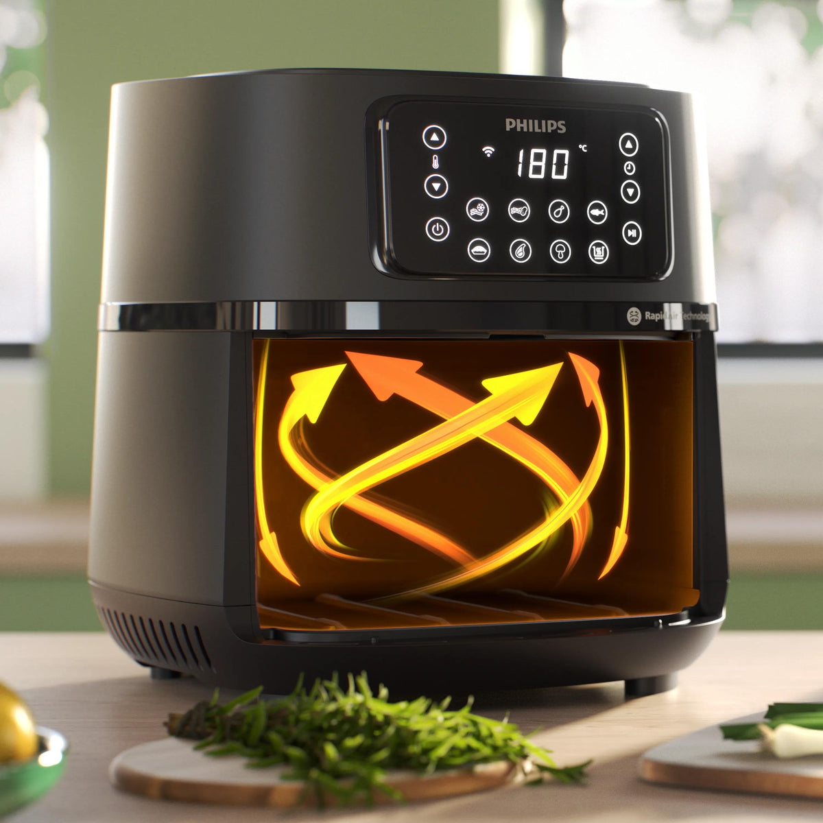 Friteuse sans huile - PHILIPS - HD9285/93 Airfryer - Connecté - Noir - Série 5000 - 7.2L