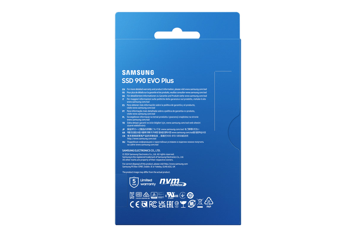 SAMSUNG - 990 EVO Plus - SSD Interne - 1 To - NVMe M.2 PCIe 4.0x4 - Vitesse lecture jusqu'a 7 250 Mo/s