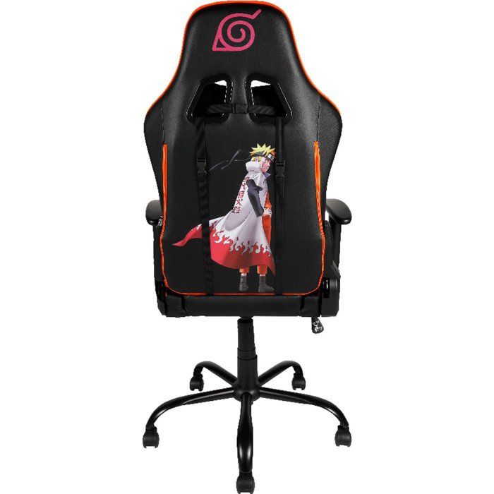Chaise de bureau gaming premium - KONIX - Naruto Hokage Shippuden - Inclinaison 150° - Cuir - Coussin lombaires et cervicaux
