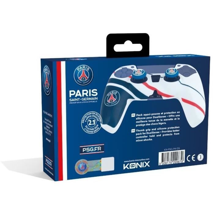 Coque de protection pour manette DualSense PS5 - KONIX Naruto Shippuden - Silicone - Appuie-pouces - Bleu, blanc et rouge