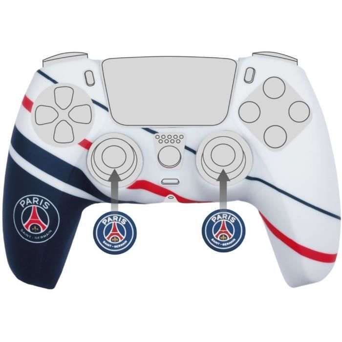 Coque de protection pour manette DualSense PS5 - KONIX Naruto Shippuden - Silicone - Appuie-pouces - Bleu, blanc et rouge