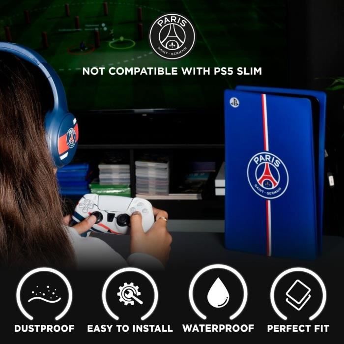 Façade de protection - KONIX - PSG - PS5 - Silicone - Antichoc - Anti-rayures - Bleu
