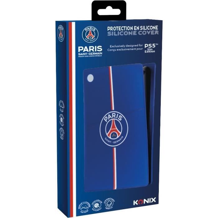 Façade de protection - KONIX - PSG - PS5 Slim - Silicone - Antichoc - Anti-rayures - Bleu