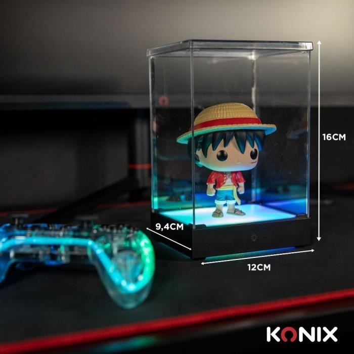 Vitrine LED Display Box pour figurine - KONIX - Compatible Funko Pop / Banpresto Qposket - Éclairage RVB - Câble USB