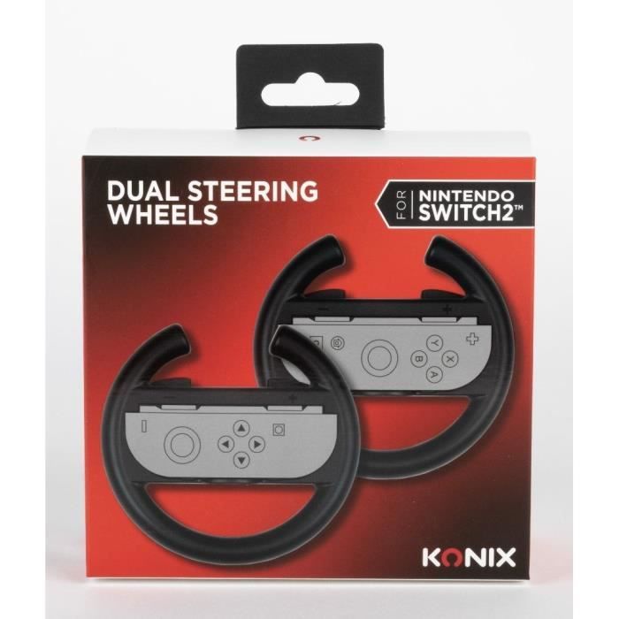 Paire de volants - KONIX - Pour manettes Joy-Con Nintendo Switch 2 - Noir