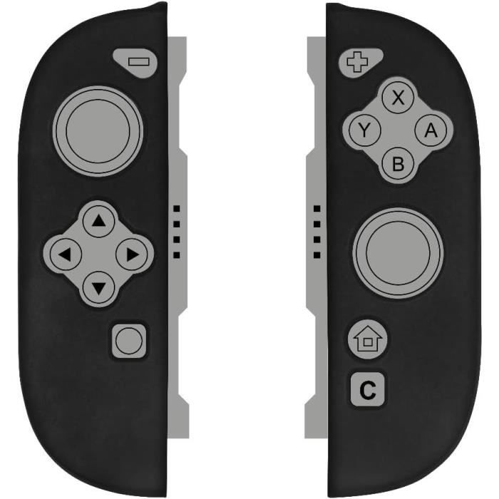 Coque de protection pour manettes Joy-Con - KONIX - Nintendo Switch 2 - Silicone - Antichoc - Anti-rayures - Anti-poussiere - Noir