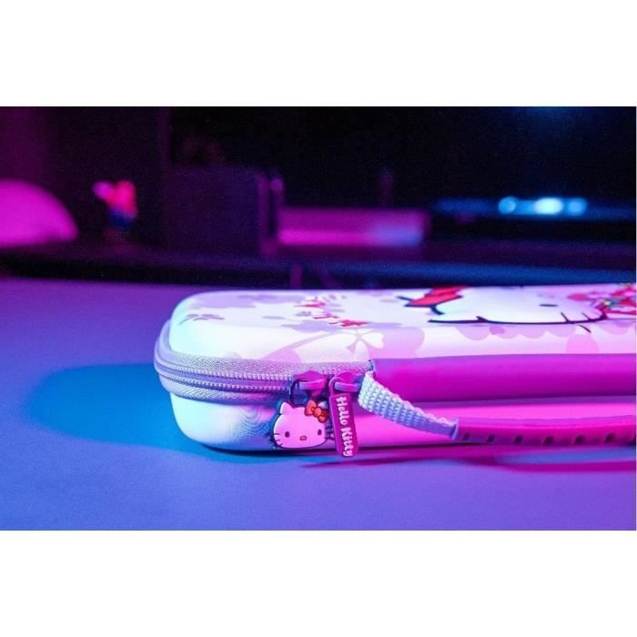 Housse de protection et transport - KONIX - Hello Kitty Nintendo Switch 2 - Rangement accessoires - Motif 3D - Rose