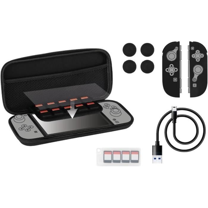Pack d'accessoires gaming - KONIX - Nintendo Switch 2 - Housse - 4 appuie-pouces - Verre trempé - Boîtier 9 jeux - Écouteurs