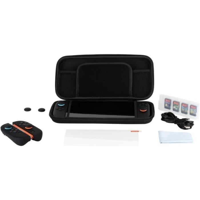 Pack d'accessoires gaming - KONIX - Nintendo Switch 2 - Housse - 4 appuie-pouces - Verre trempé - Boîtier 9 jeux - Écouteurs