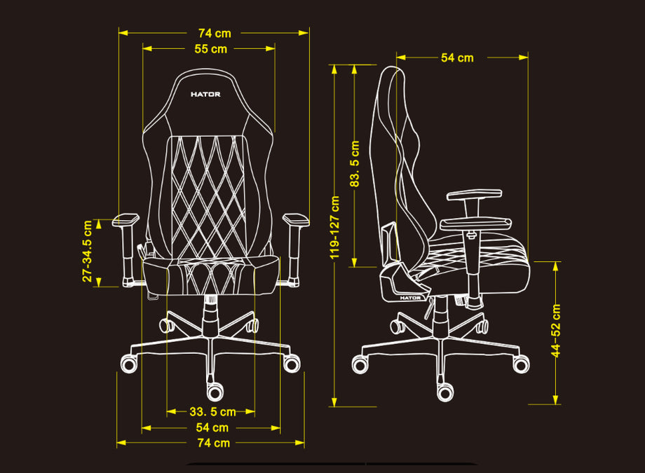 Fauteuil Hator Darkside 3 Fabric - Taille L (Noir)