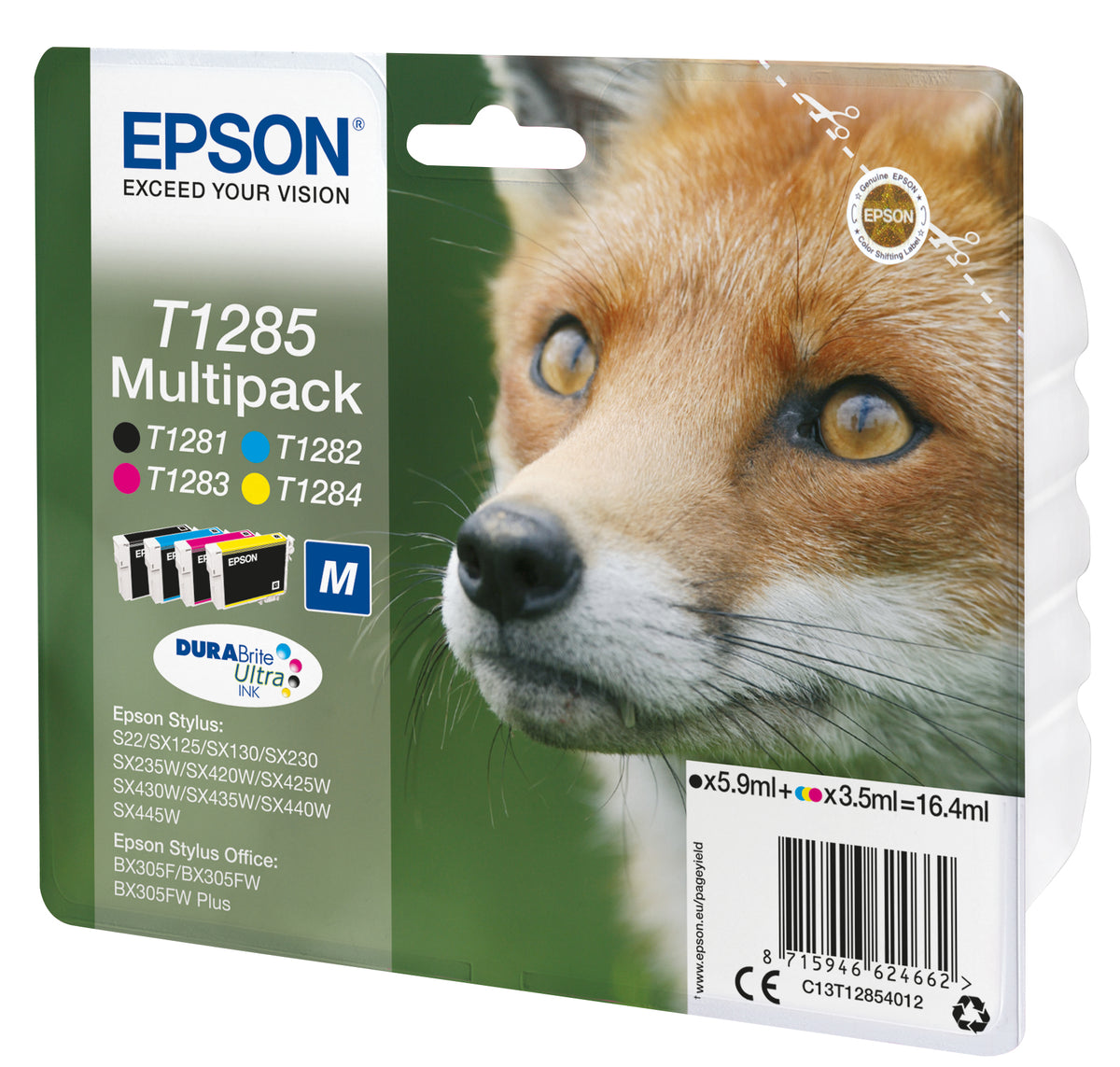EPSON Multipack T1285 - Renard - Noir, Cyan, Magenta, Jaune (C13T12854012)