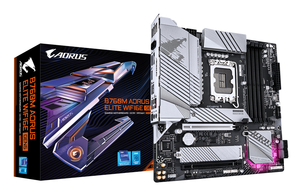 Carte mere - GIGABYTE - B760M A E WF6E GEN5 - Format Micro-ATX - Chipset Intel B760 - WiFi 6E & PCIe 5.0