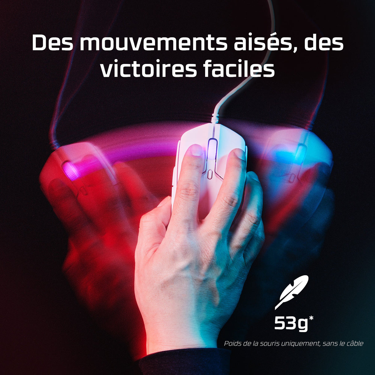 Souris filaire Gamer HyperX Pulsefire Haste 2 RGB (Noir)