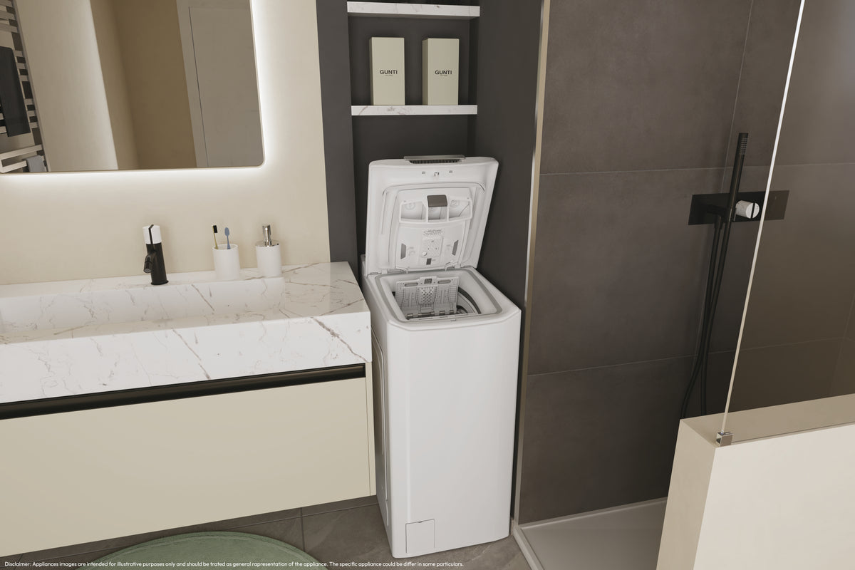 Lave-linge top CANDY TCA274TM4-S ProWash 500 -7 kg - 1200 trs/min - Connecté - Classe B - Blanc