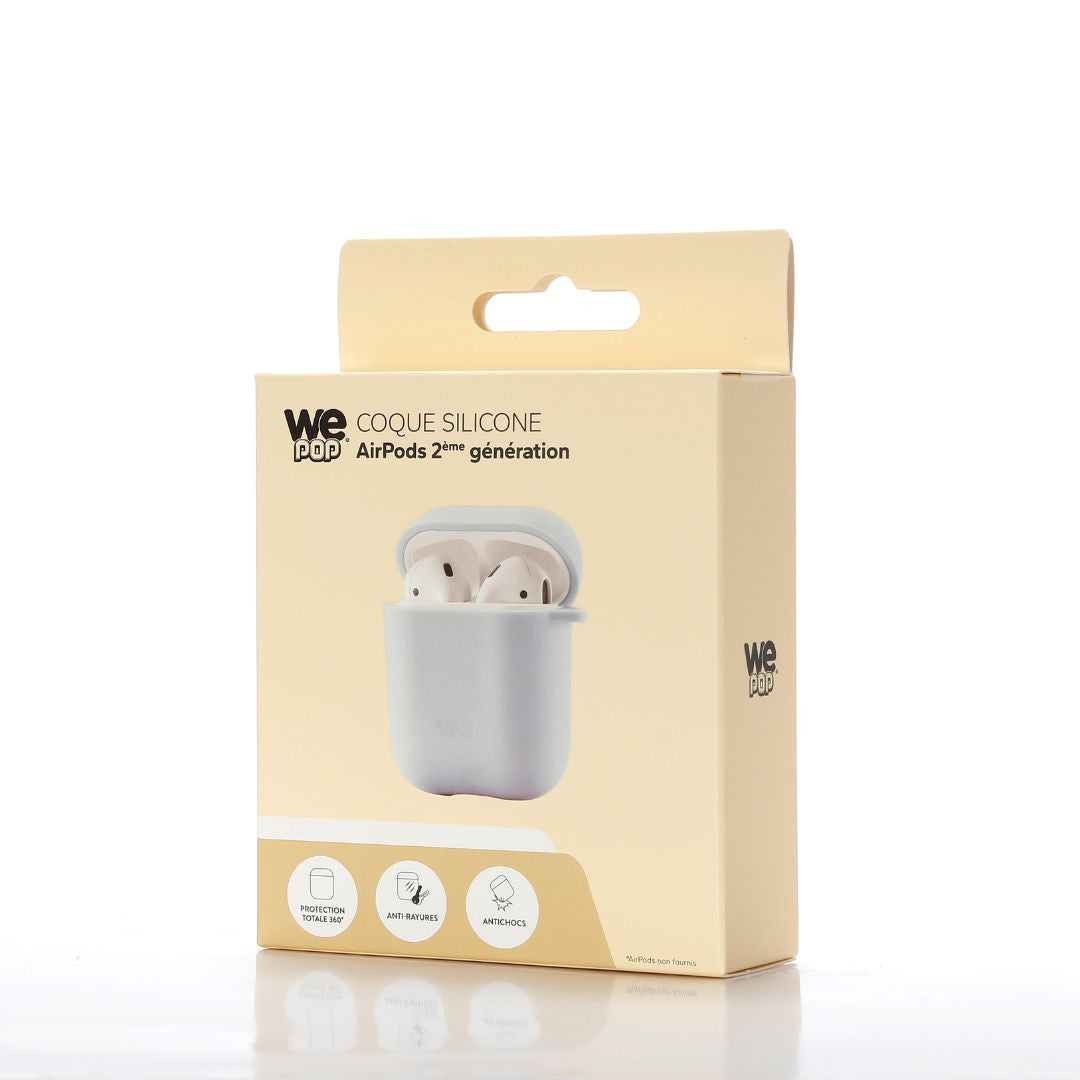 WE POP Coque silicone souple Airpods 2ème génération - COLORIS BLEU