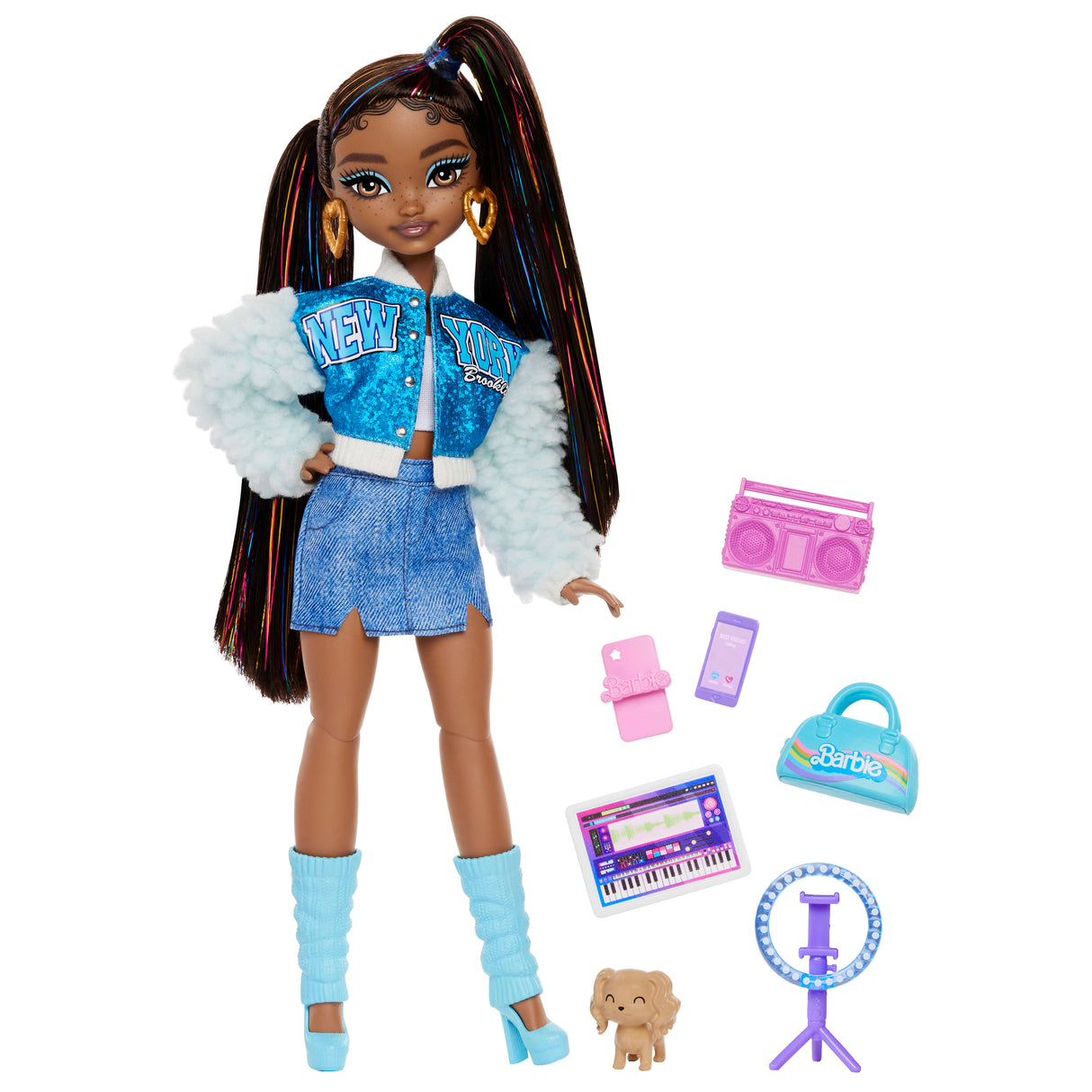 BARBIE équipe de Reve « Brooklyn »-Poupée et 8 accessoires - Barbie - HYC22