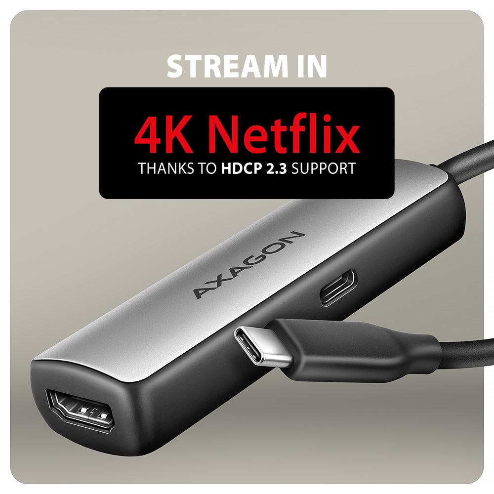 Adaptateur USB-C Axagon vers HDMI 2.1 M/F 15cm (Gris)