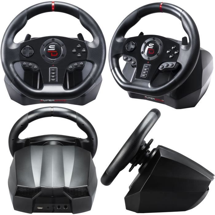 Volant de course - SUPERDRIVE - GS850-X - Levier de vitesse manuel - 3 pédales - Palettes - PS4 / Xbox