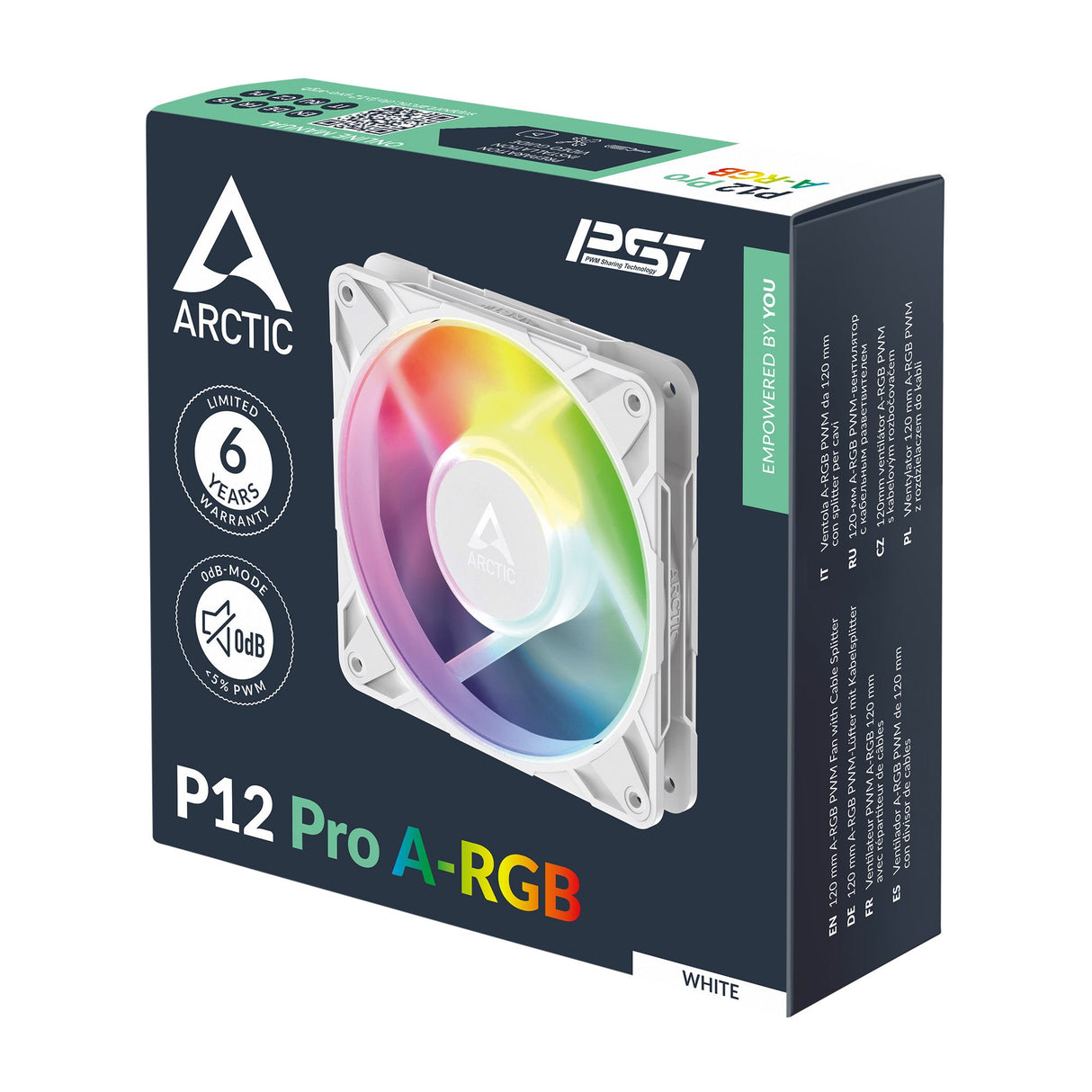Ventilateur de boitier Arctic P12 Pro PST RGB - 12cm (Blanc)