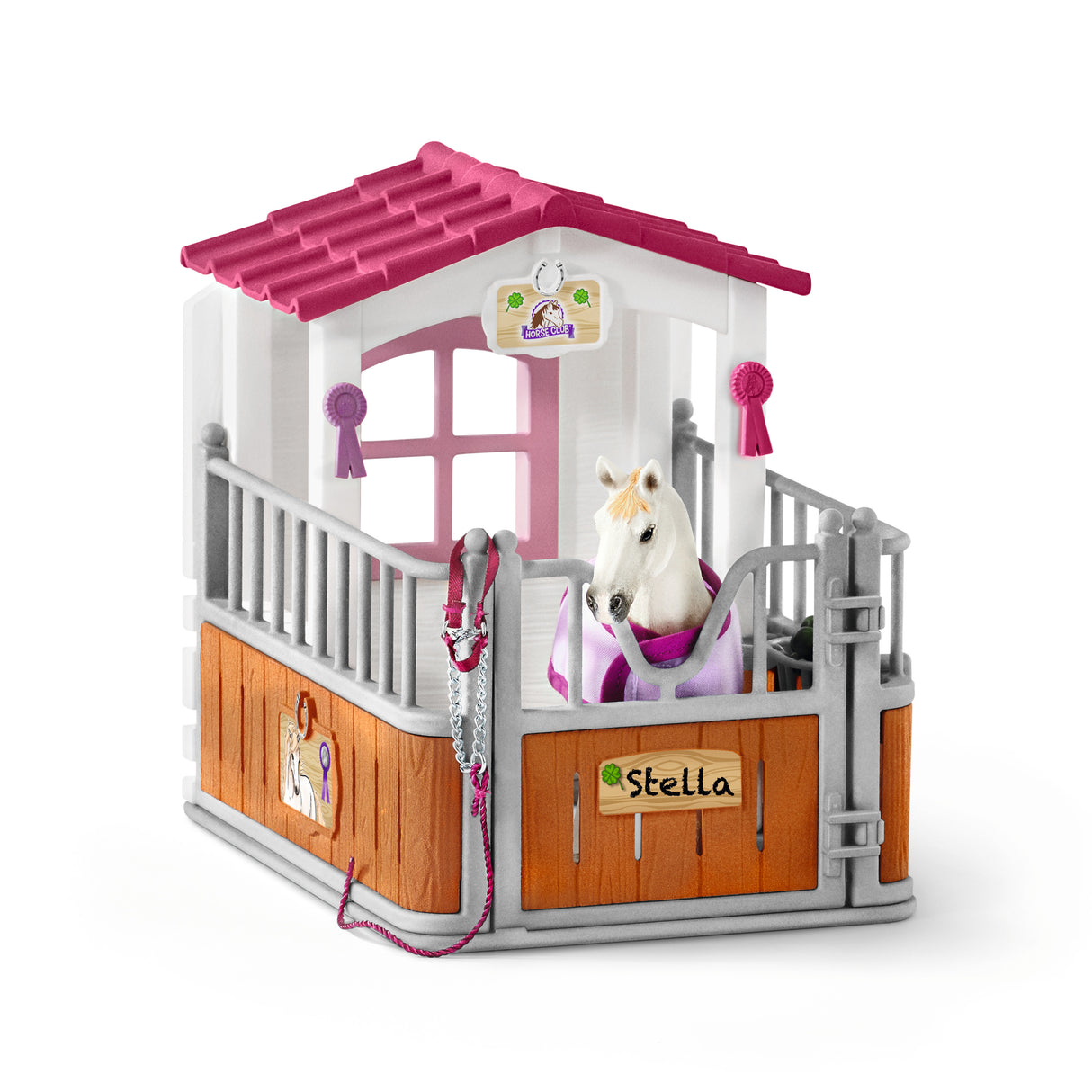 Box avec jument Lusitanienne, coffret figurines schleich 42368 HORSE CLUB, avec 12 éléments dont 1 cheval schleich inclus, des 5 ans