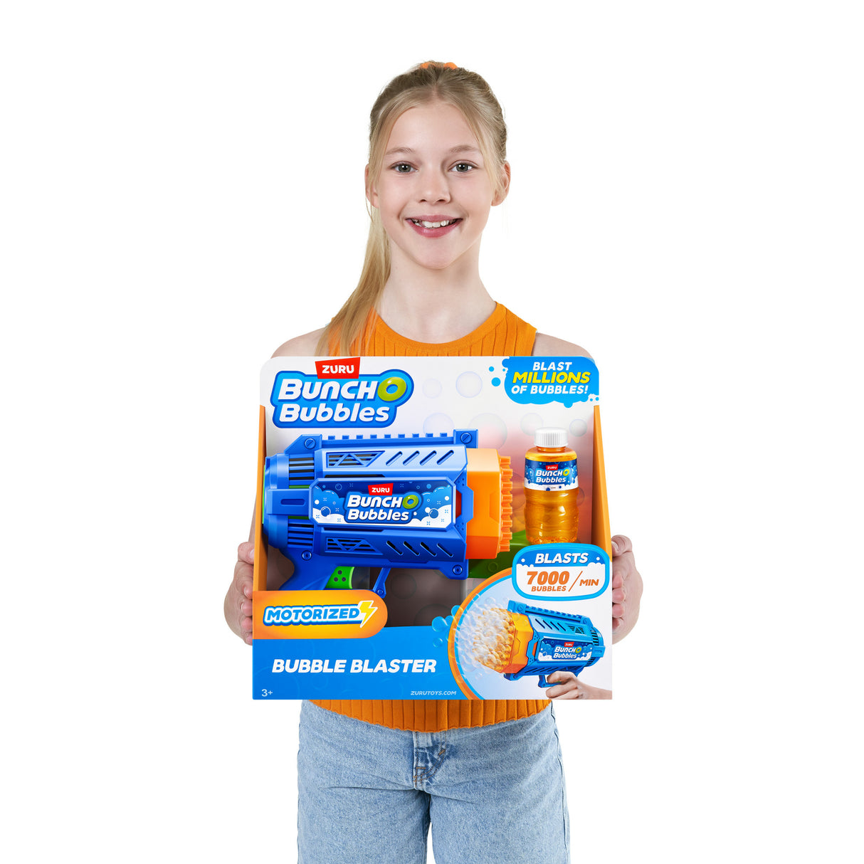 Pistolet a bulles - ZURU - Bubble Blaster Medium - 125 ml inclus - 7000 bulles/min - Plateau fourni
