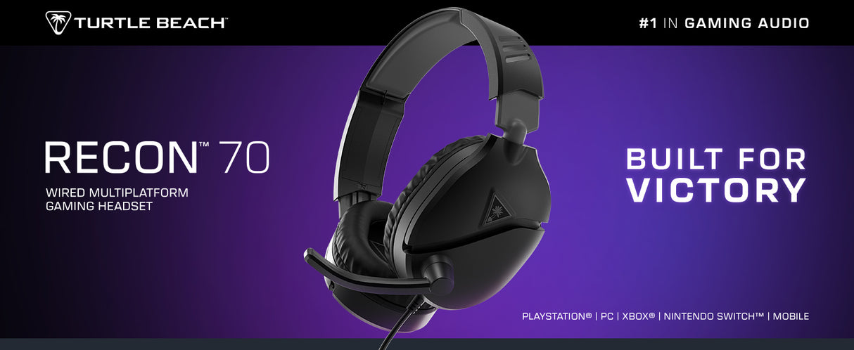 Casque de gaming multi-plateforme - TURTLE BEACH - Recon 70P - Noir
