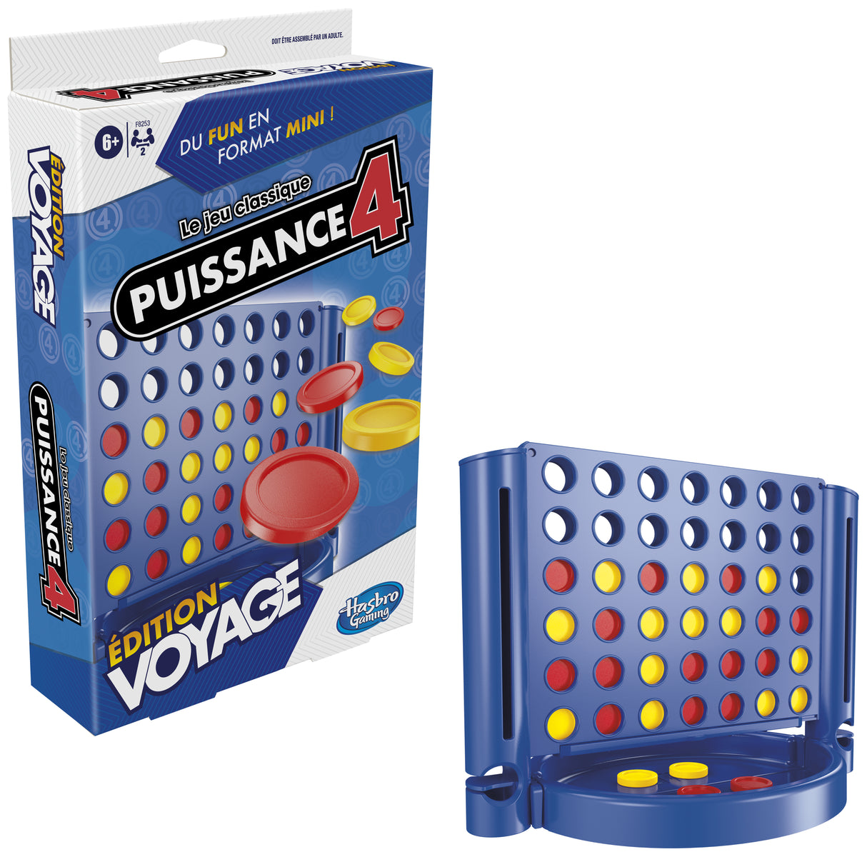 Puissance 4 Voyage, jeu de société de voyage pour 2 joueurs, jeu de voyage, Des 6 ans, Hasbro Gaming