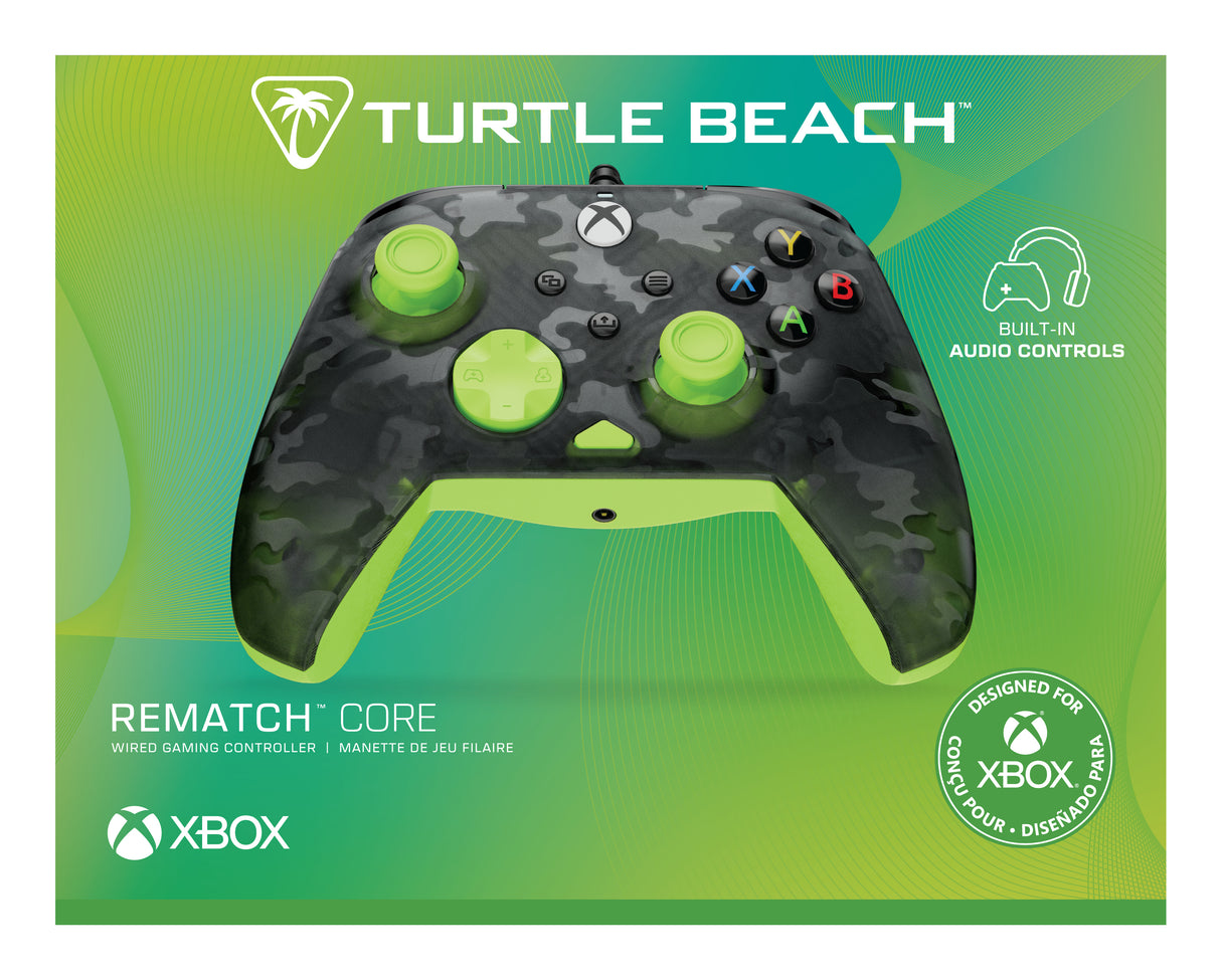 Manette de jeu - Xbox Series X|S, Xbox One et PC - Rematch Core - RGB - Filaire - Camouflage Noir / Jaune - TURTLE BEACH