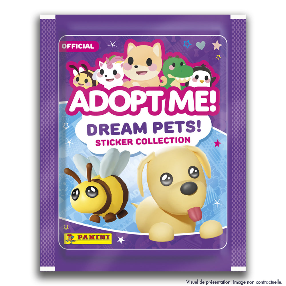 Stickers - PANINI - Adopt Me! Roblox - Blister 6 pochettes - 1 carte édition limitée - 35 stickers