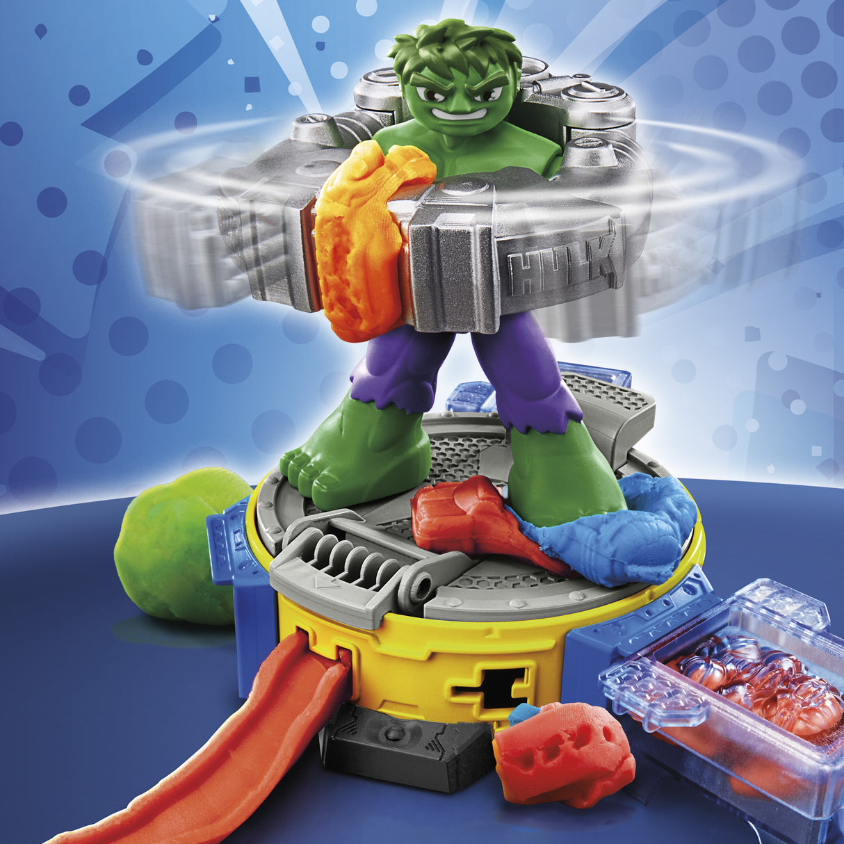 Play-Doh Hulk Écrase tout, coffret pâte a modeler avec figurine Hulk, a partir de 4 ans, Marvel