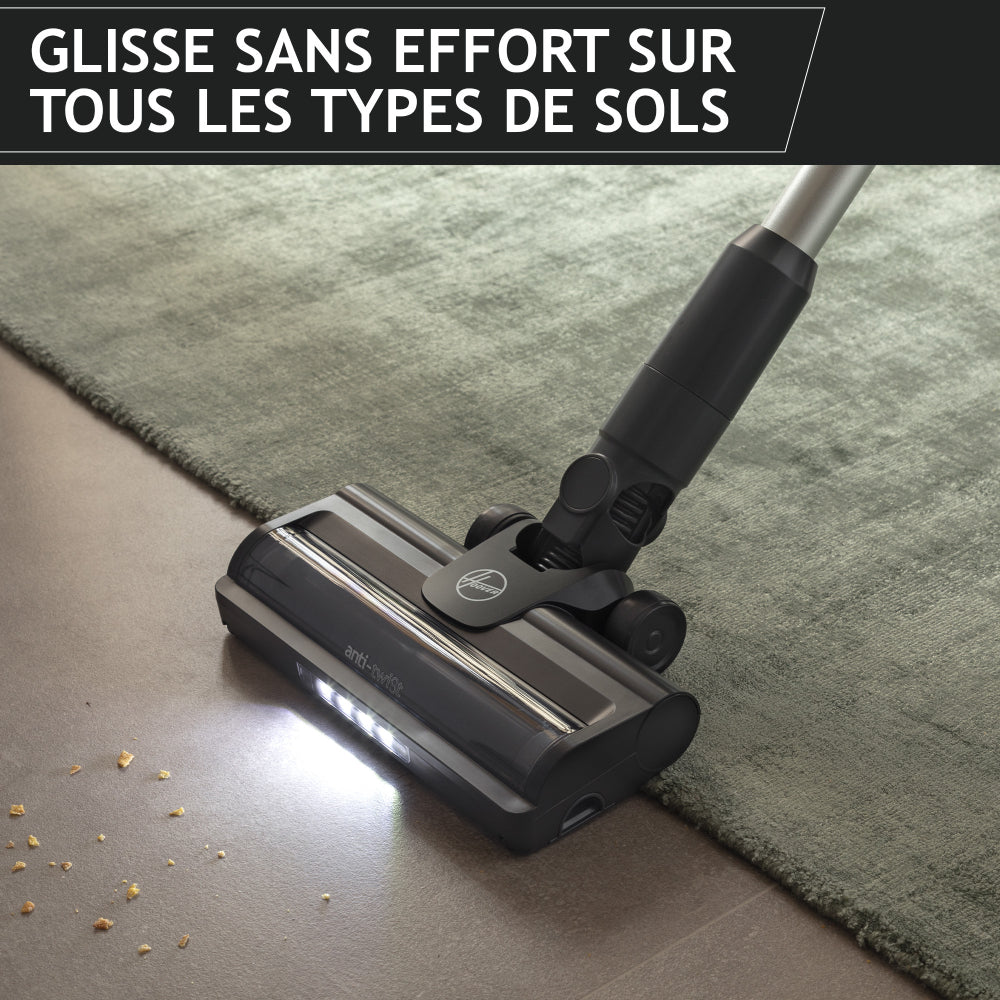 Hoover HF1 Plus Flex - Aspirateur Balai sans Fil avec Tube Flexible HF1P10HX - Léger & Puissant - Turbo Mode - Brosse Anti-Twist LED