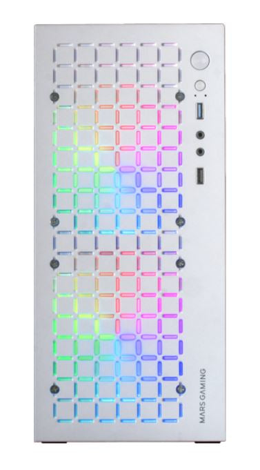 Boitier Mini Tour Micro ATX Mars Gaming MC-Core RGB avec panneau vitré (Blanc)