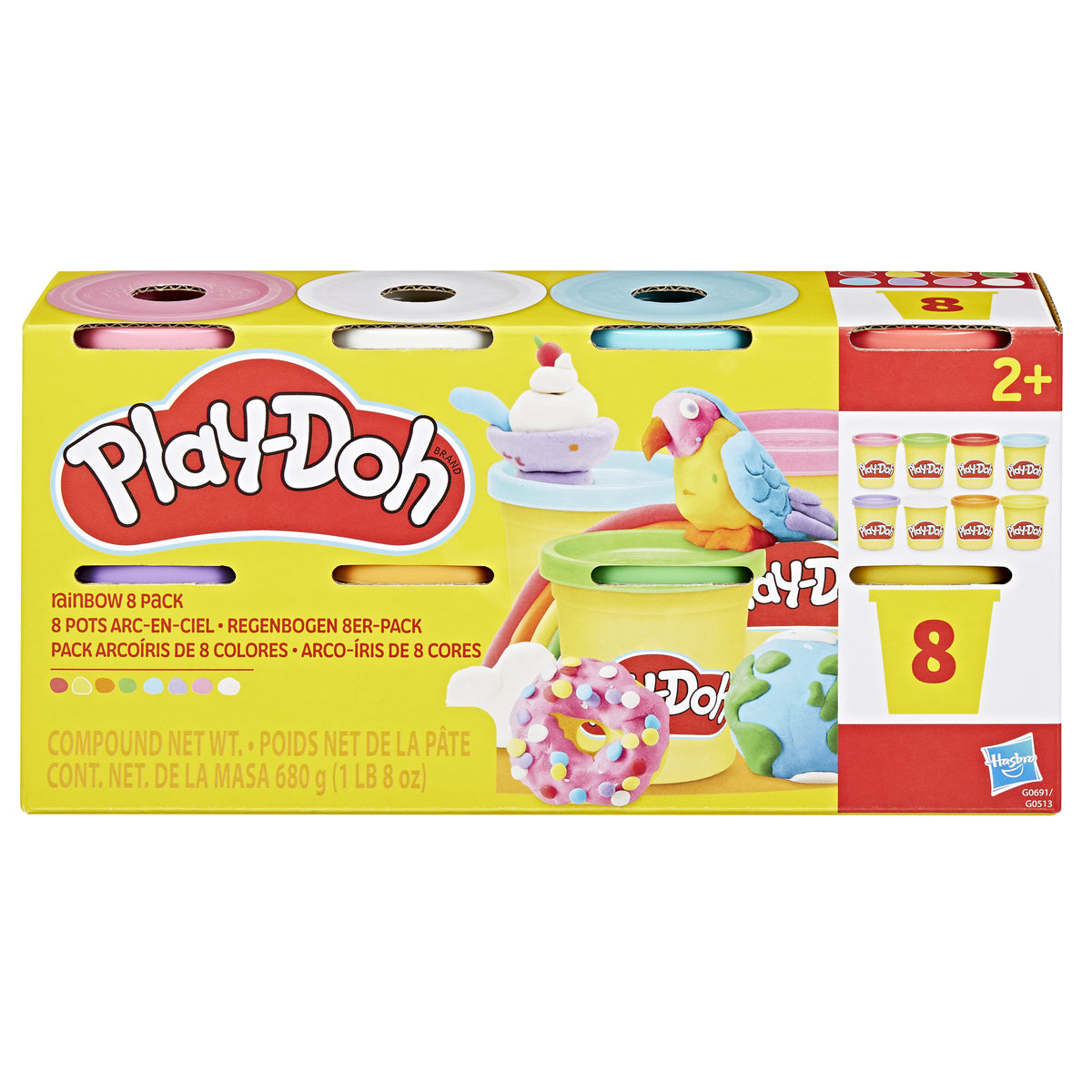 Play-Doh 8 couleurs arc-en-ciel, pots de pâte a modeler de 85 g