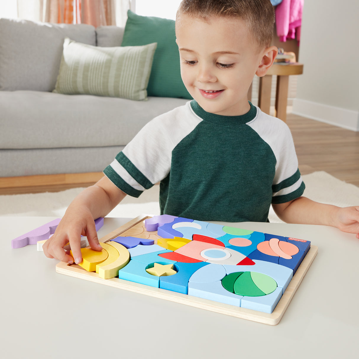 FISHER-PRICE Puzzle en Bois L'Espace-Puzzle 42 pieces pour les petits - Fisher-Price - HXY42