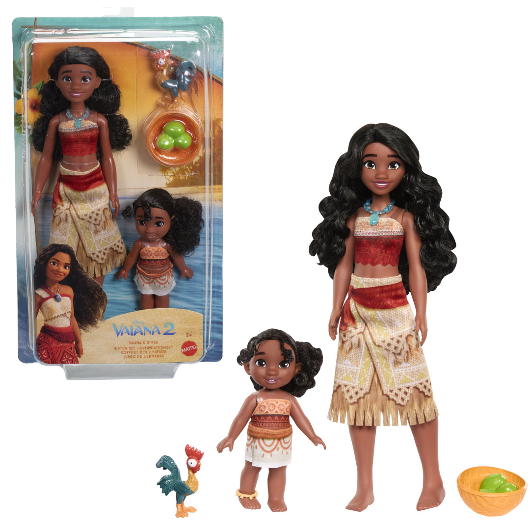 MATTEL Disney Vaiana 2 - Coffret des 2 soeurs - poupée du film Vaiana 2 JBT66