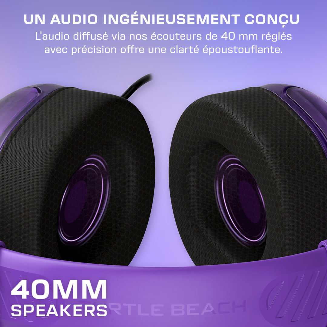 Casque Gaming filaire - TURTLE BEACH - Nintendo Switch - Airlite Fit - Violet Fantôme