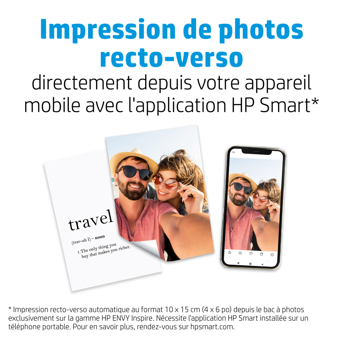Papier photo mat HP - 180 g/m2 - 10 x 15 cm - 25 feuilles (7HF70A)