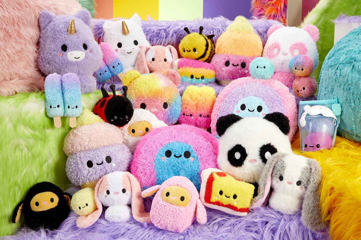 Fluffies Stuffiez - Peluche ASMR a personnaliser - Abeille/Coccinelle - Rembourrage a retirer et découvrir un autre personnage - Des
