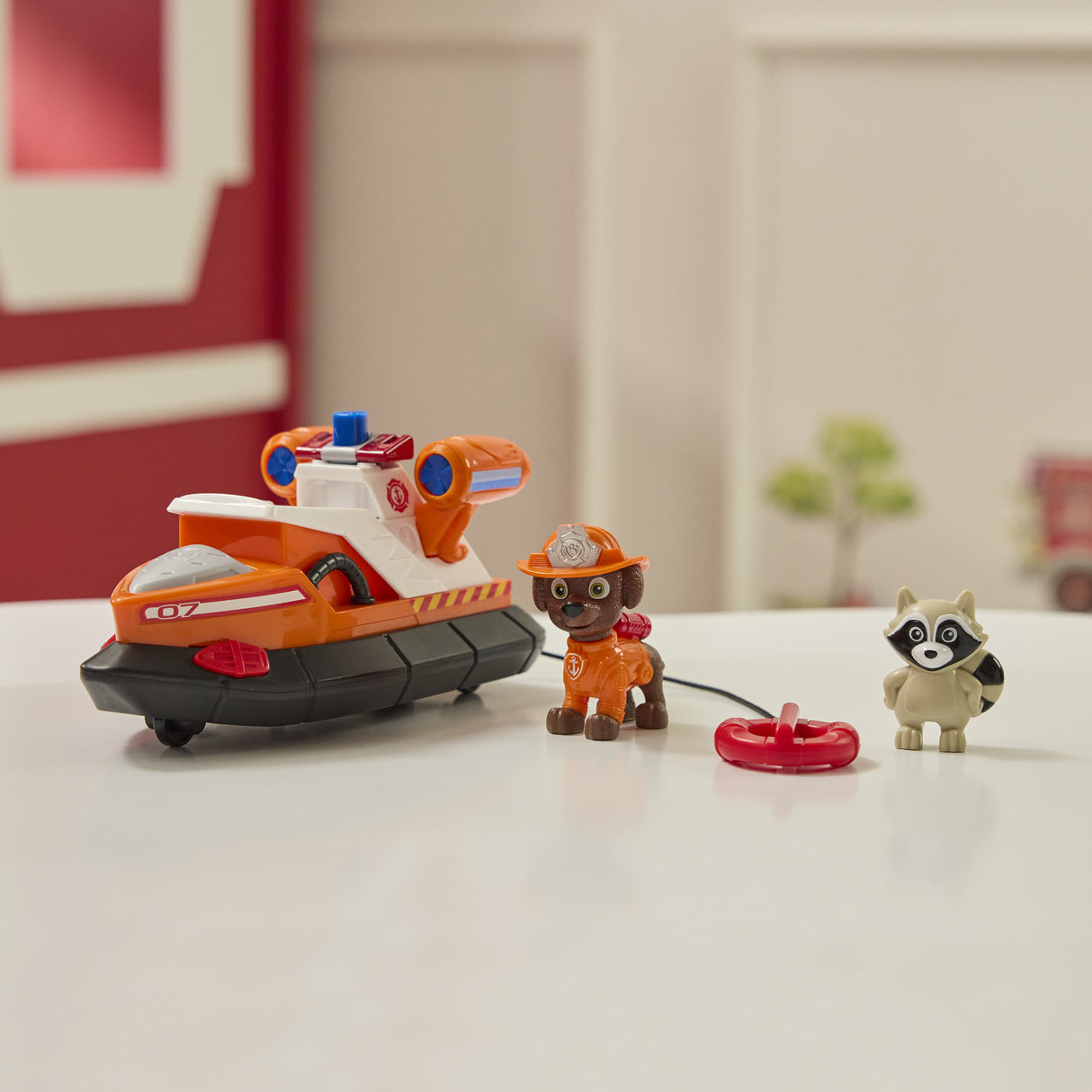 Figurine Zuma - Véhicules + Raton laveur - des 3 ans - Fire Rescue - La Pat'Patrouille