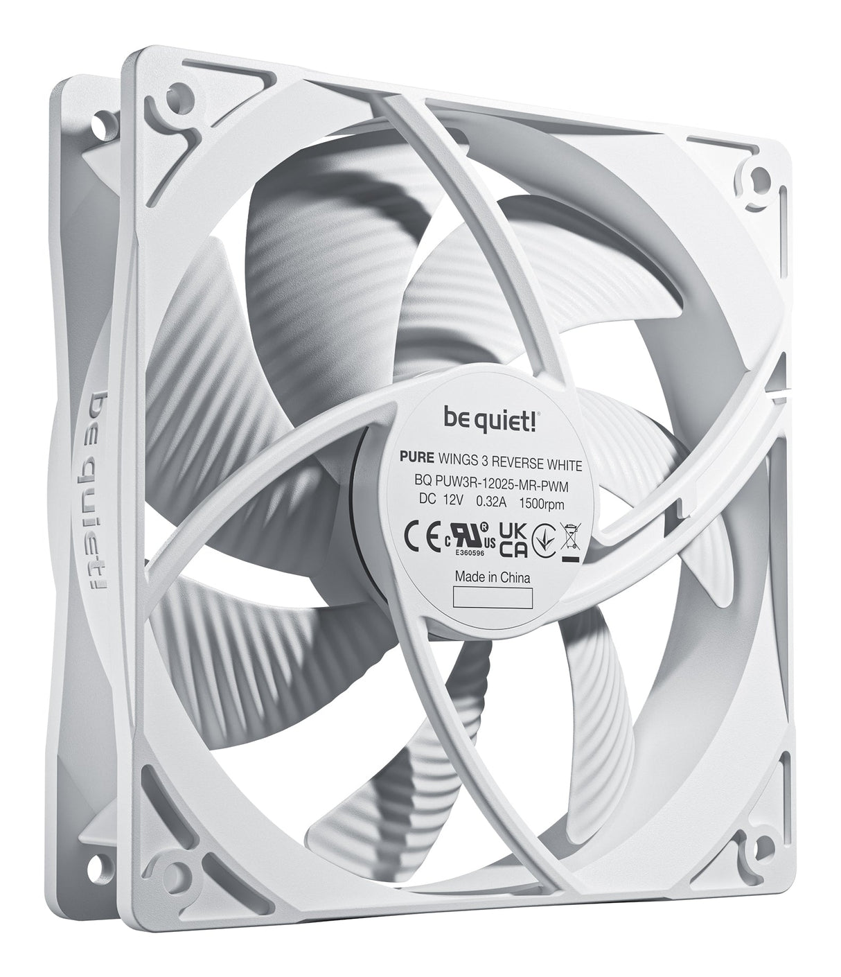 Lot de 3 Ventilateurs de boitier be quiet! Pure Wings 3 PWM Reverse - 12cm (Blanc)
