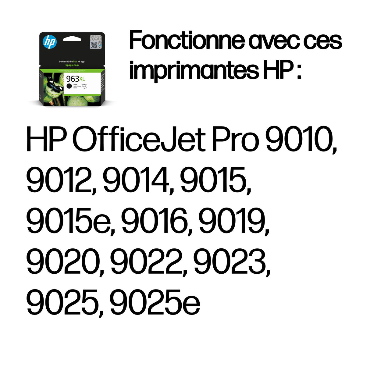 HP 963XL Cartouche d'encre noire grande capacité authentique (3JA30AE) pour HP OfficeJet Pro 9010 / 9020 series