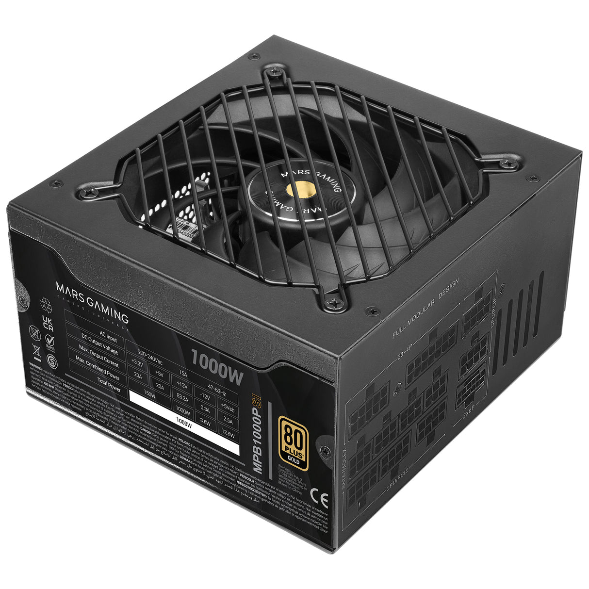 Alimentation ATX Mars Gaming MPB Pro-SI - 1000W (Noir)