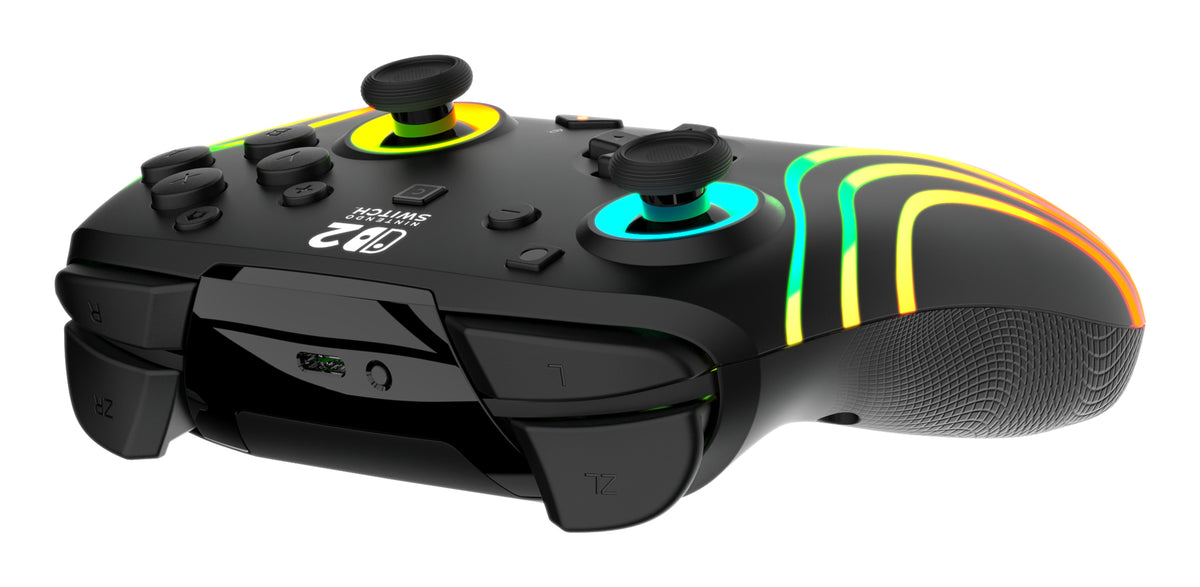 Manette de jeu - Nintendo Switch 2 - Afterglow Wave - RGB - Sans fil - Noir - Turtle Beach