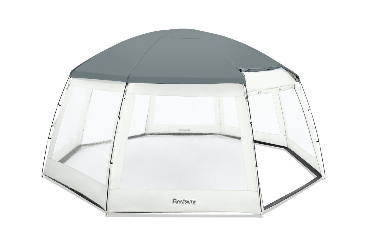 BESTWAY - Dôme de protection pour piscine - Octogonal 600 x 600 x 295 cm - Gris