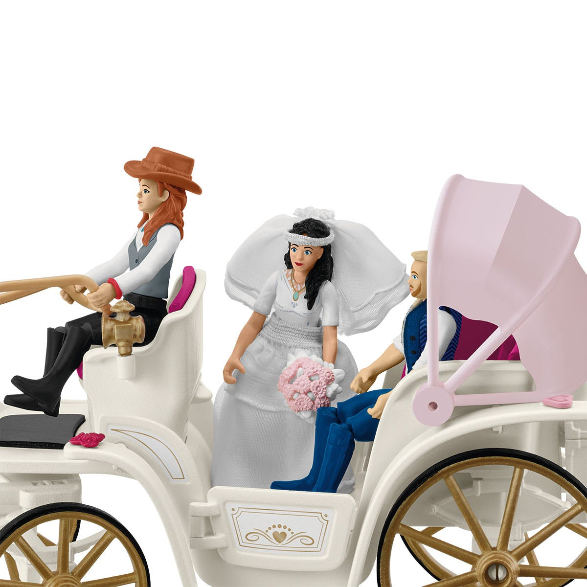 Figurine La caleche des mariés, des 5 ans, schleich 42641 HORSE CLUB, coffret 106 pieces