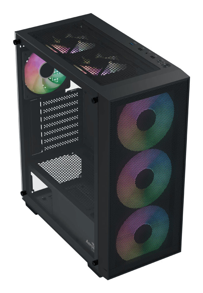Boitier PC sans alimentation - AEROCOOL B509A Flow - ACCM-BD02063.11 - Moyen tour - Format ATX - Noir